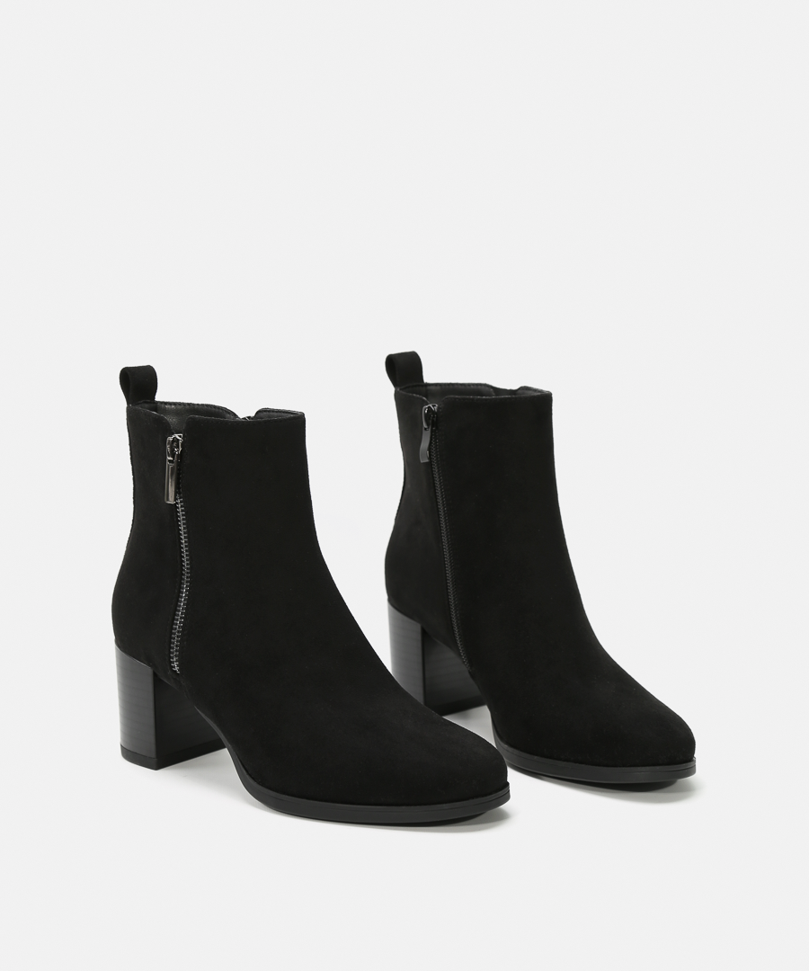 Botines tac&oacute;n cremallera externa